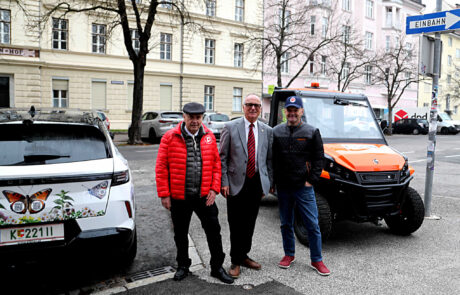 Alexander Marx, Bezirksvorsitzender St. Veit. Johann Steiner, Bez. Vors. KL-Land, Richard Pikl, Ortsgruppenvorsitzender St. Peter im Bezirk KL-Stadt