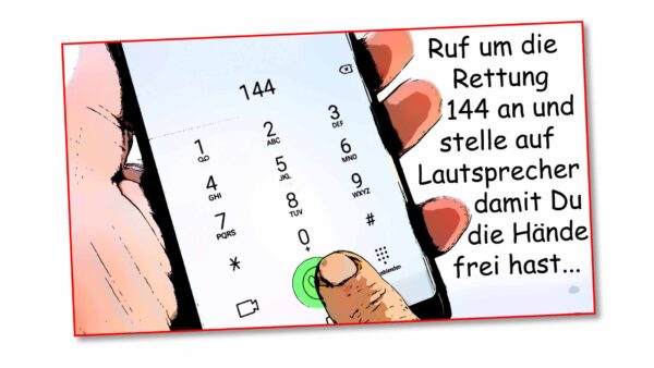Herz-Druck-Massage: Notrufnummer