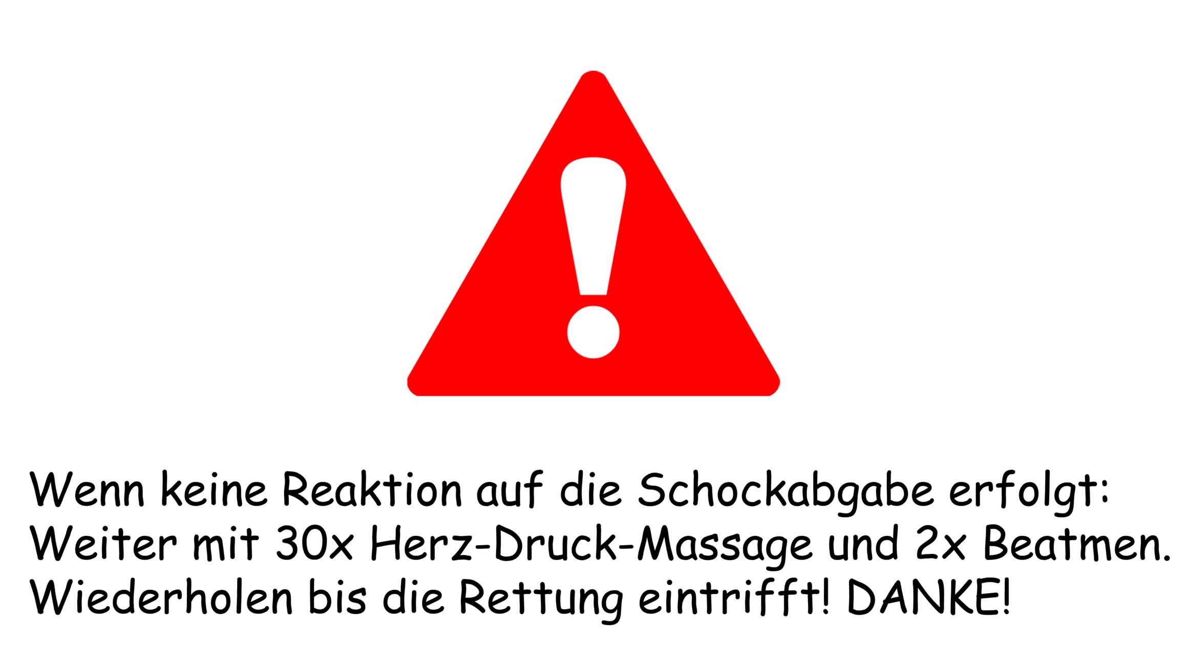 Herz-Druck-Massage: Keine Reaktion? Dann Herz-Druck-Massage fortsetzen